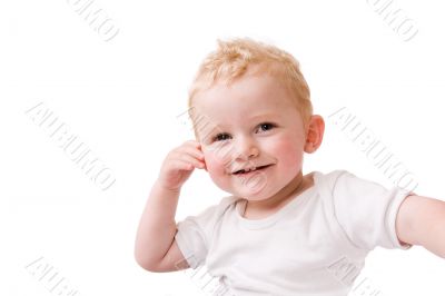 Happy blond child