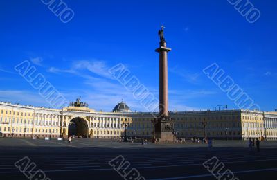 Alexander Column and Palace Square, St Petersburg, Russia