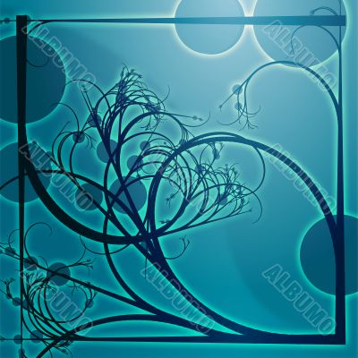 Floral border frame square