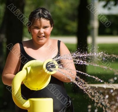 Girl Squirting Water
