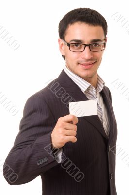 businessman with business card