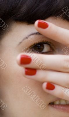 looking through fingers