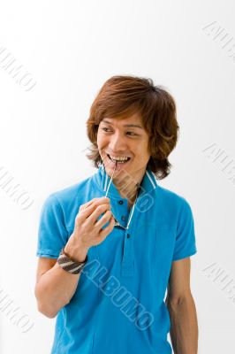 Happy Asian guy