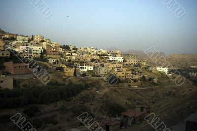 Wadi Mussa village in Jordan