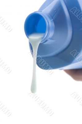 bottle with shampoo closeup