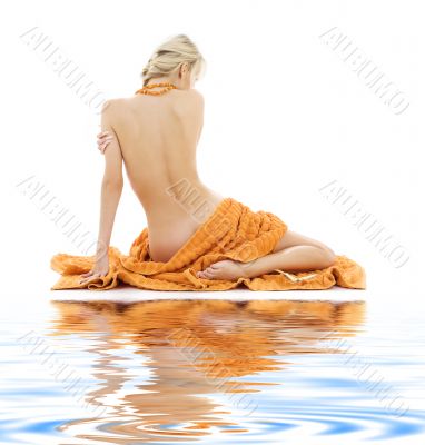 beautiful lady with orange towels