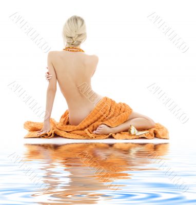 beautiful lady with orange towels