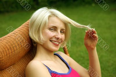 Portrait of a beautiful young lady smiling