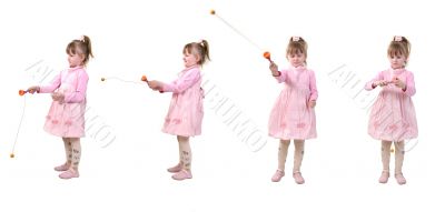 isolated playing girl