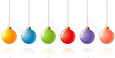 Christmas decoration in different colors / vector