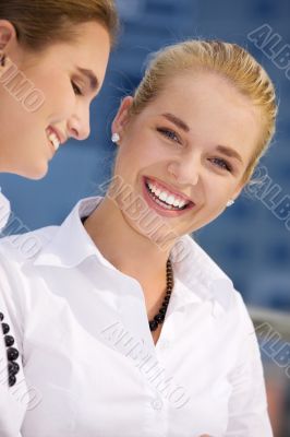 happy businesswomen