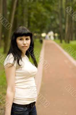  girl walking in the park