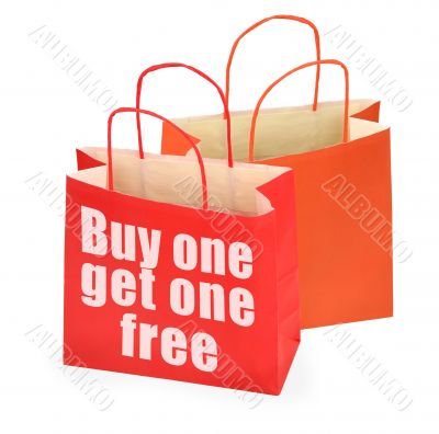 shopping bags on white