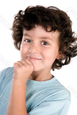 portrait of a handsome boy with blue shirt