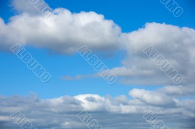 white clouds and blue sky