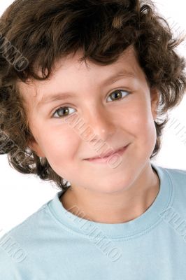 portrait of a handsome boy with blue shirt