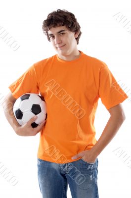 young with soccer ball