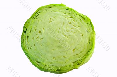 cabbage cut isolated over white background
