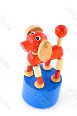wooden toy dog