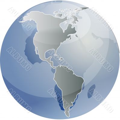 Map of the Americas on globe  illustration