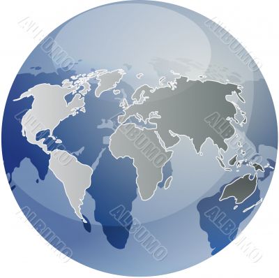 Map of the world illustration on globe