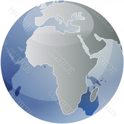 Map of Africa on globe  illustration