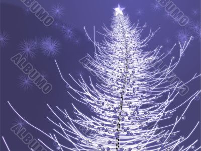 Sparkly christmas tree illustration
