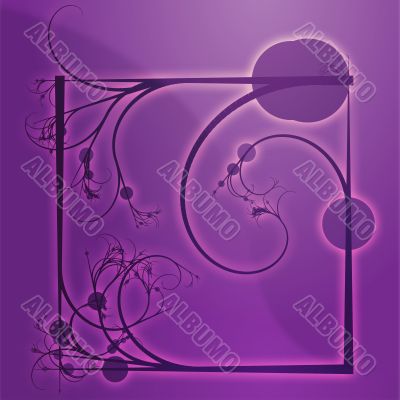 Floral border frame square