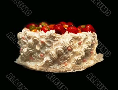 Pie with a strawberry