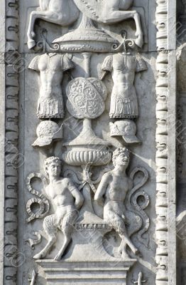 Ferrara, ornaments on a historic palace