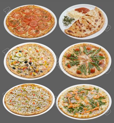 Six pizzas