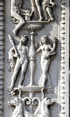 Ferrara, ornaments on a historic palace
