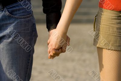 holding hands