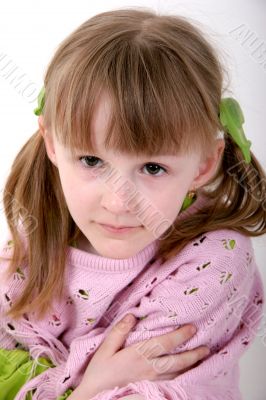 little girl in pink poncho
