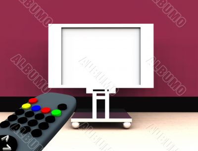 TV In Room With Remote Control