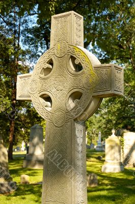 Celtic cross tombstone