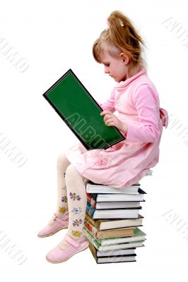 isolated reading girl