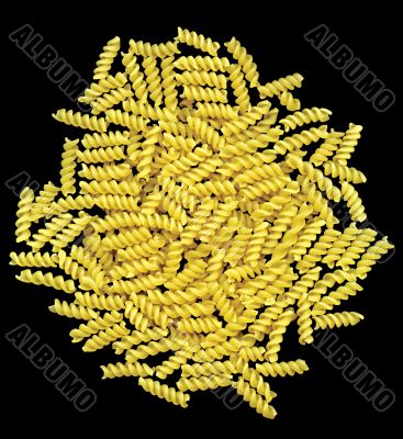 Macaroni on black background