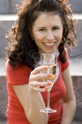 girl with champagne