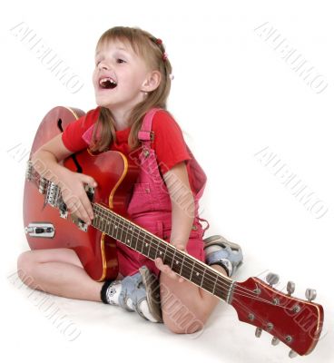 little girl and guitar