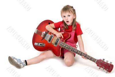 little girl and guitar