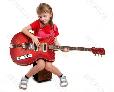 little girl and guitar