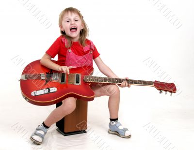 little girl and guitar