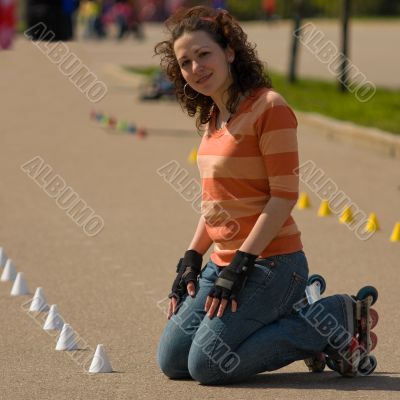 Smiling Rollerskating Girl