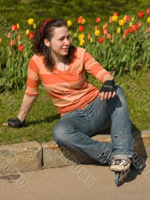 Smiling Rollerskating Girl