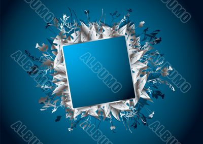 floral banner blue
