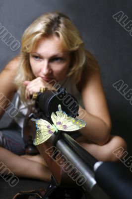 Woman with a gun
