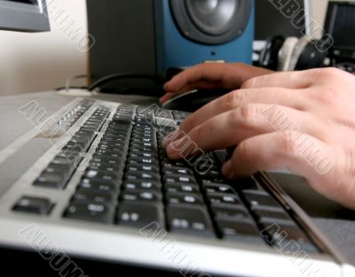work in audio studio