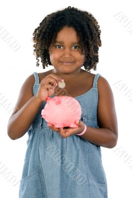 girl whit money box