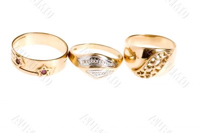 Golden rings close up